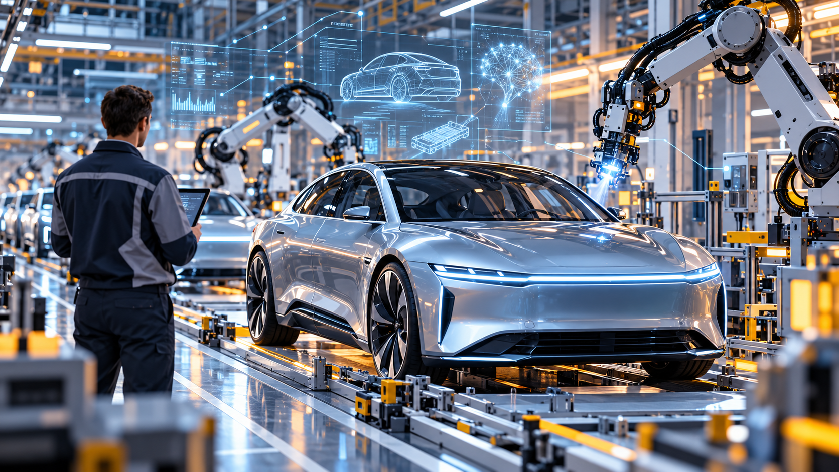 AI editorial illustration: BMW Restructuring Plan Combines AI, New EVs and Management Cuts