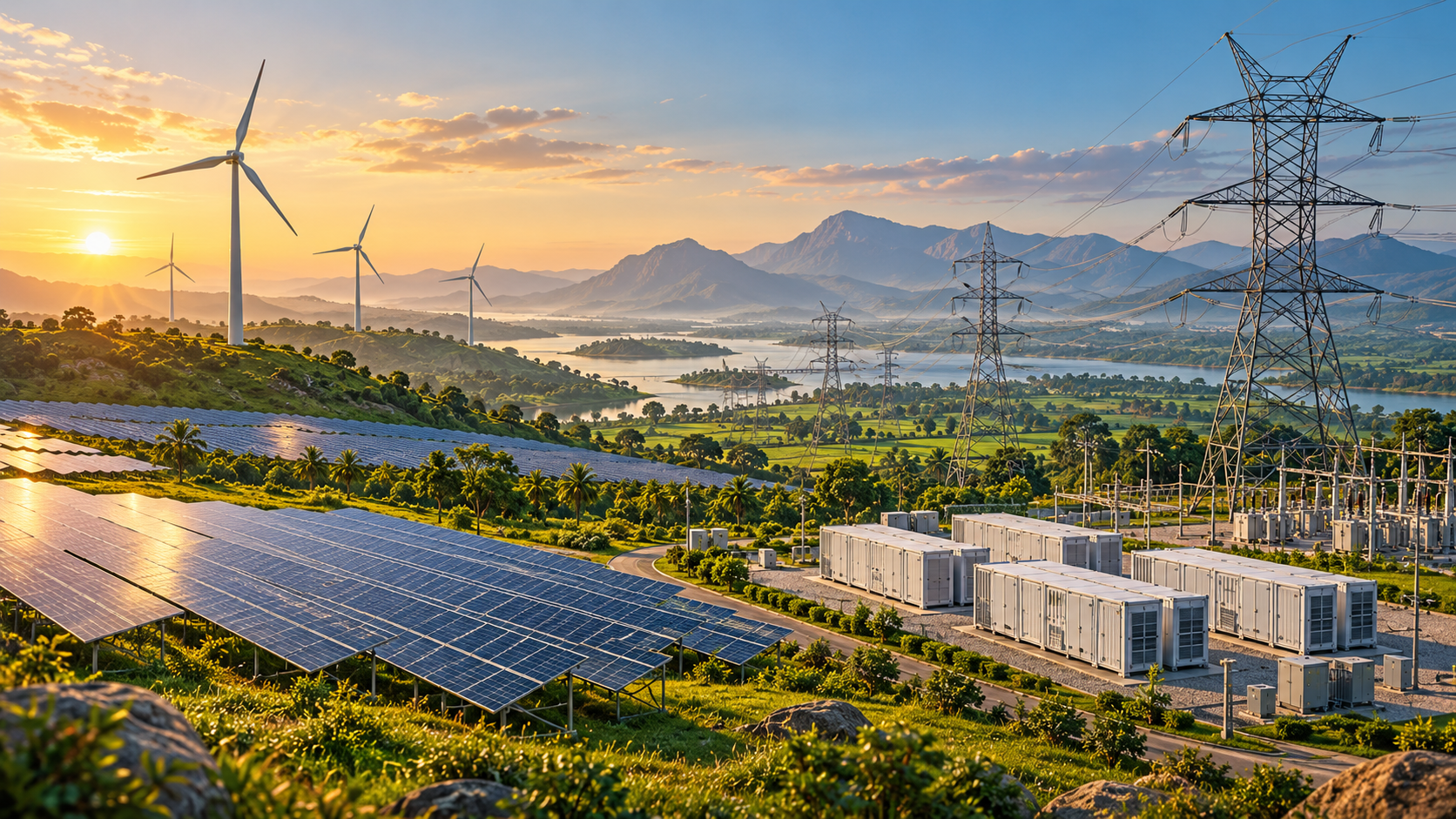 AI editorial illustration: India Approves ₹1.86 Trillion Green Energy Corridor Phase III Plan